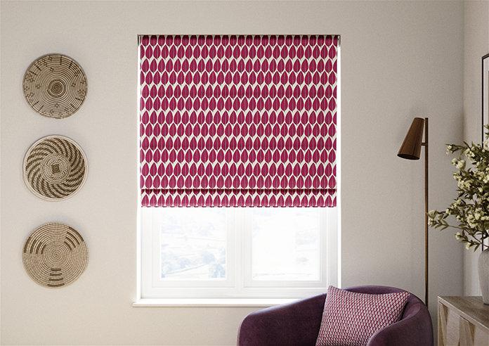 Lazza, Cerise - Twist&Fit Roman Blind - Image 3